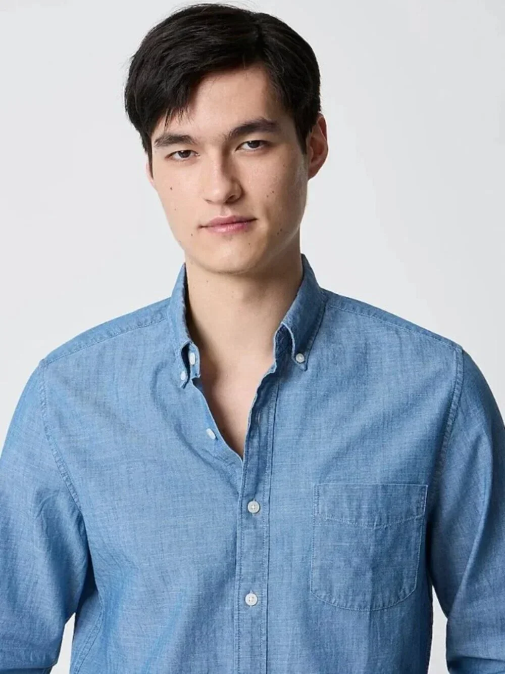 J Crew Men's Chambray Casual Shirt Men's Chambray Blue Size LARGE NWT